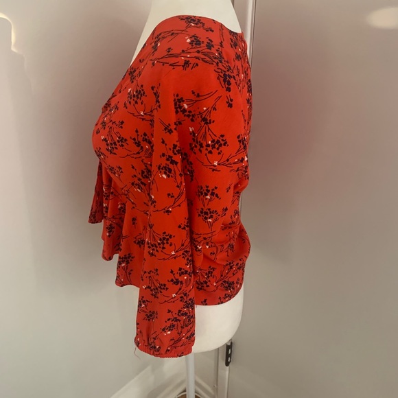 Topshop Betty Floral Print Keyhole Blouse - Picture 10 of 12